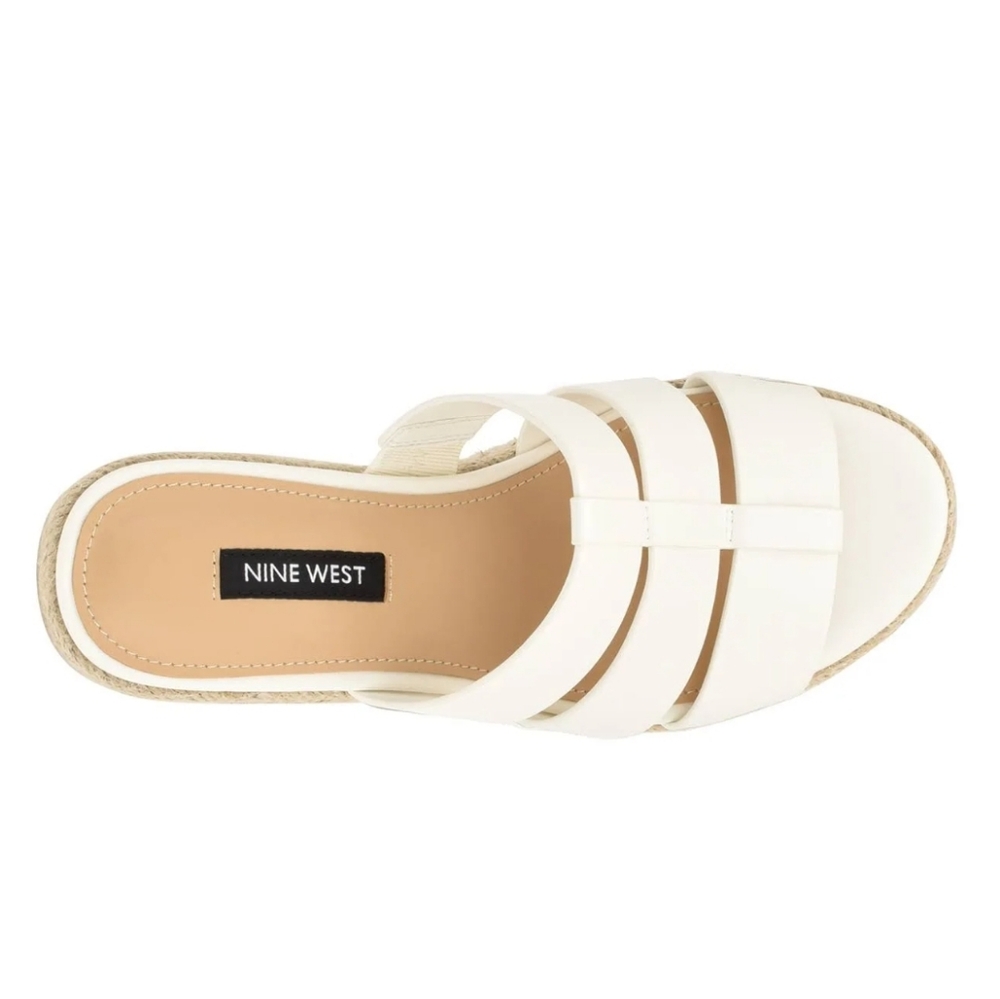 New w/o Box Nine West Keran 3 Vegan Leather Slip-On Espadrille Platform Wedges - Picture 4 of 6